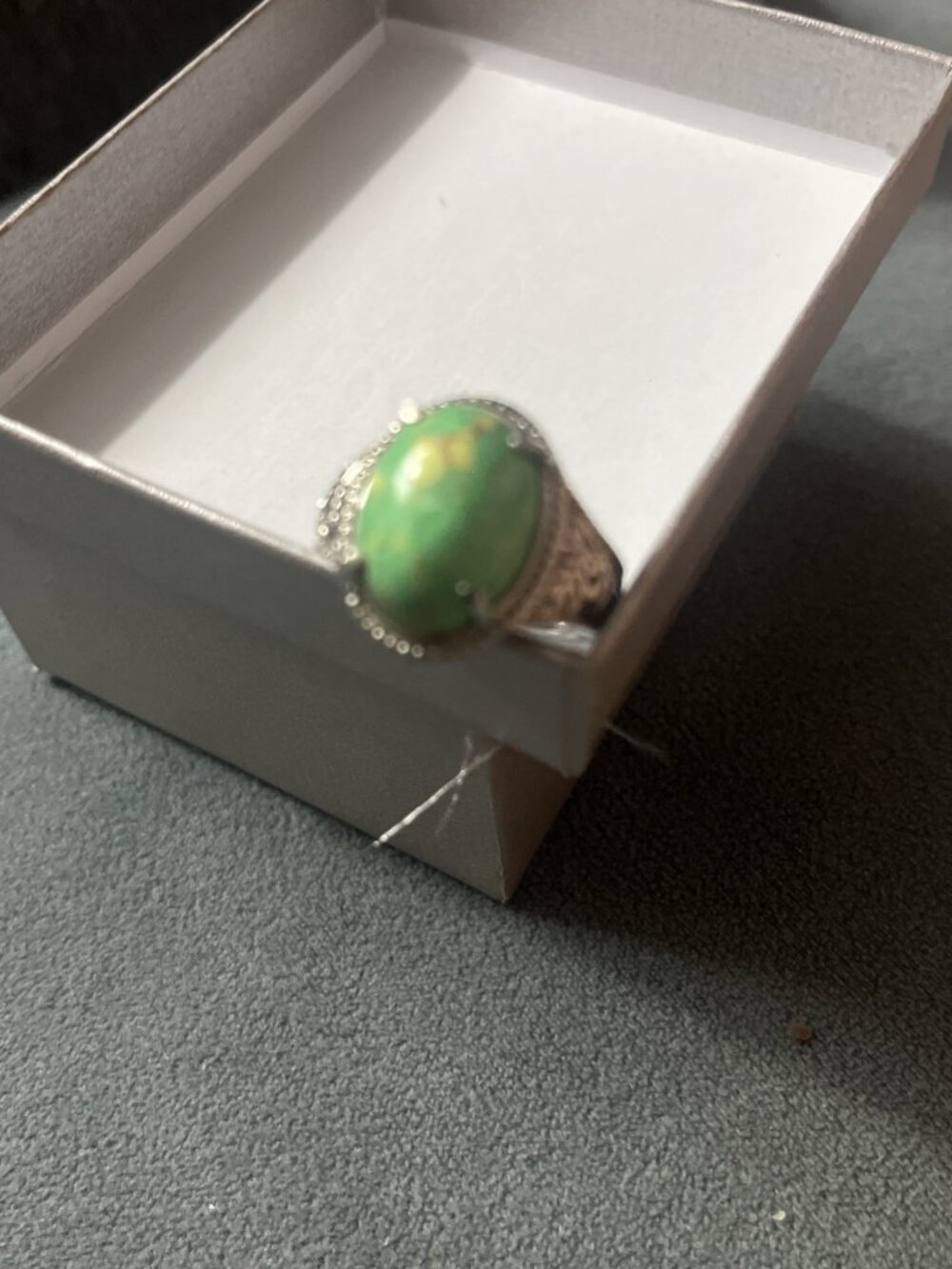 Ever True Mojave Green Turquoise Ring In Stainless Steel Sz 8